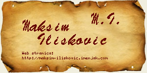 Maksim Ilišković vizit kartica